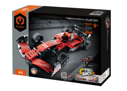 2 in 1 Pull Back - F1 Formula Racing Car & Off-Road Vehicle - 443pcs
