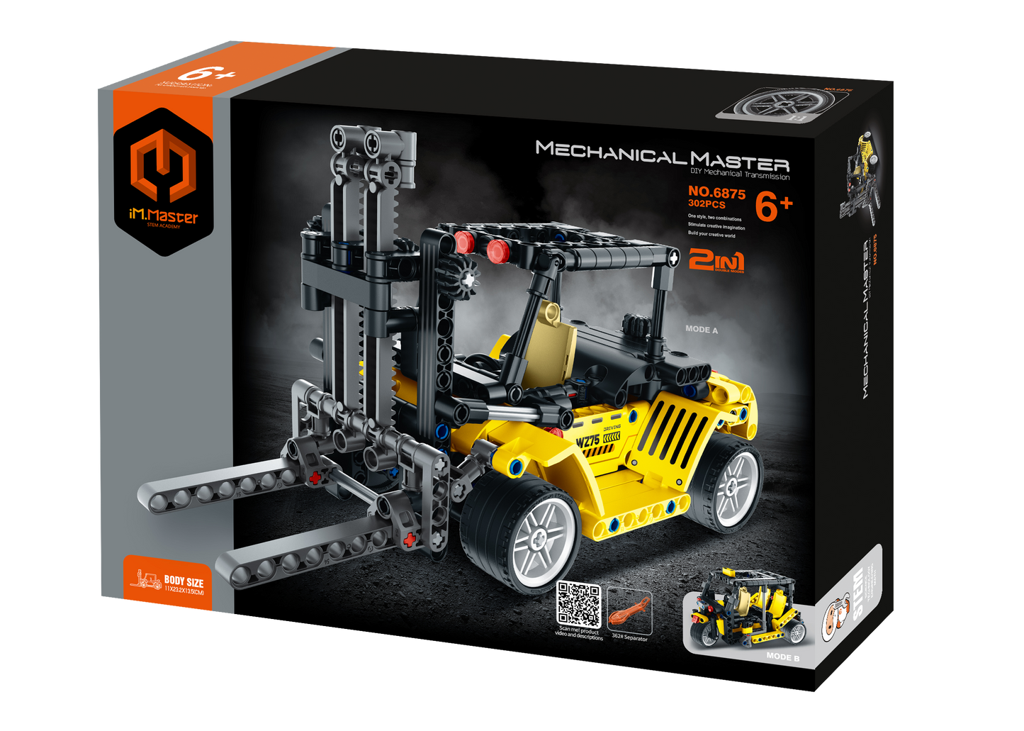 2 in 1 Building Block - Forklift & Three-wheeled Sightseeing Car - 301pcs