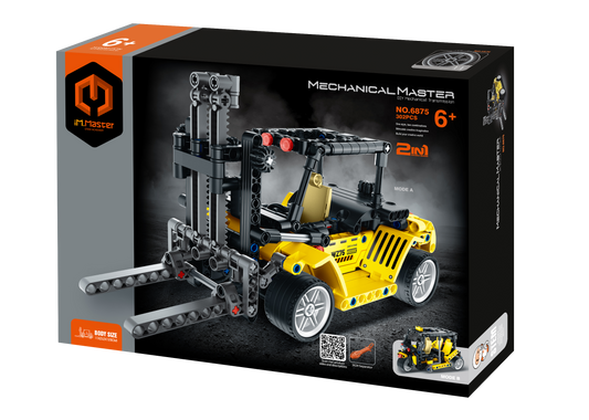 2 in 1 Building Block - Forklift & Three-wheeled Sightseeing Car - 301pcs