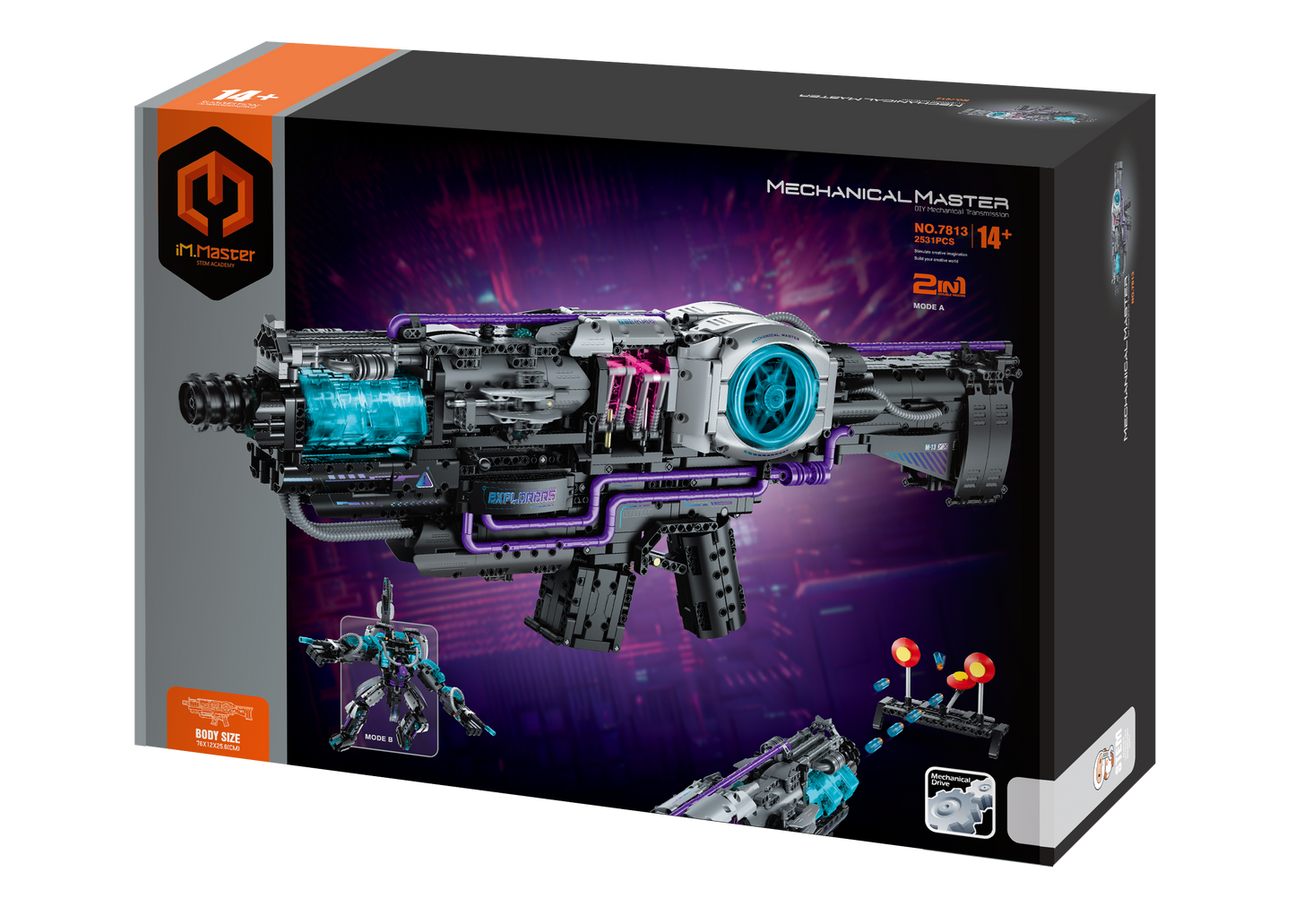 2 in 1 electric spack gun & robot - 2531 pcs