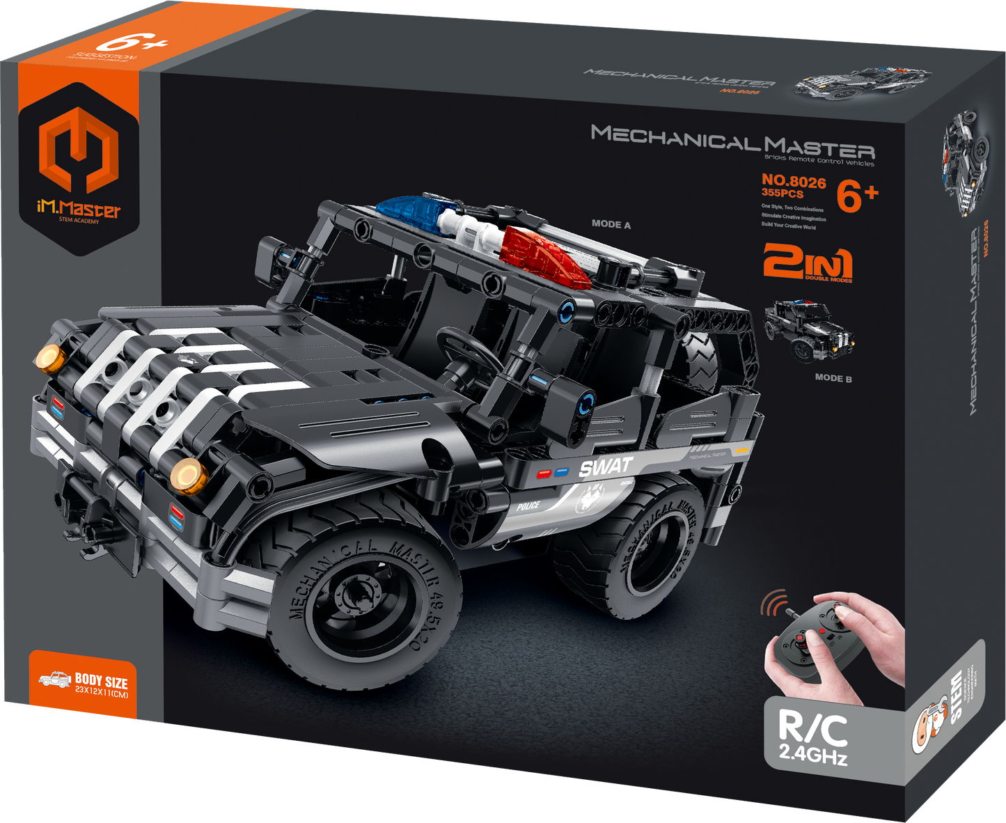 R/C Armed police car 2 in 1 - 355pcs